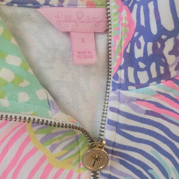 Lilly Pulitzer Reagan Zip Up Sweatshirt - Multi Roar of the Seas - Size S - Picture 5 of 7